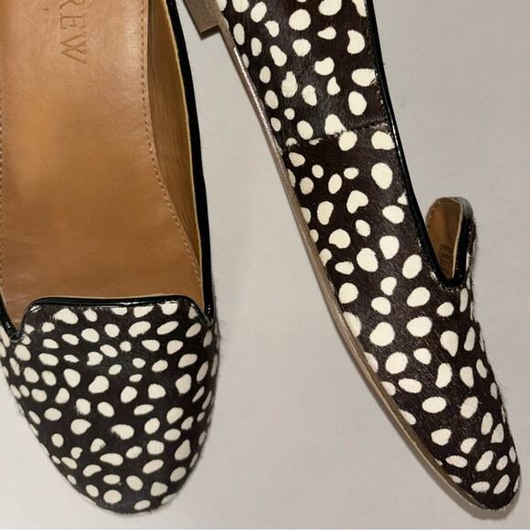 J. Crew Cora Calf Hair Loafers Cheetah Print Black and white women's size 6 - Picture 13 of 16
